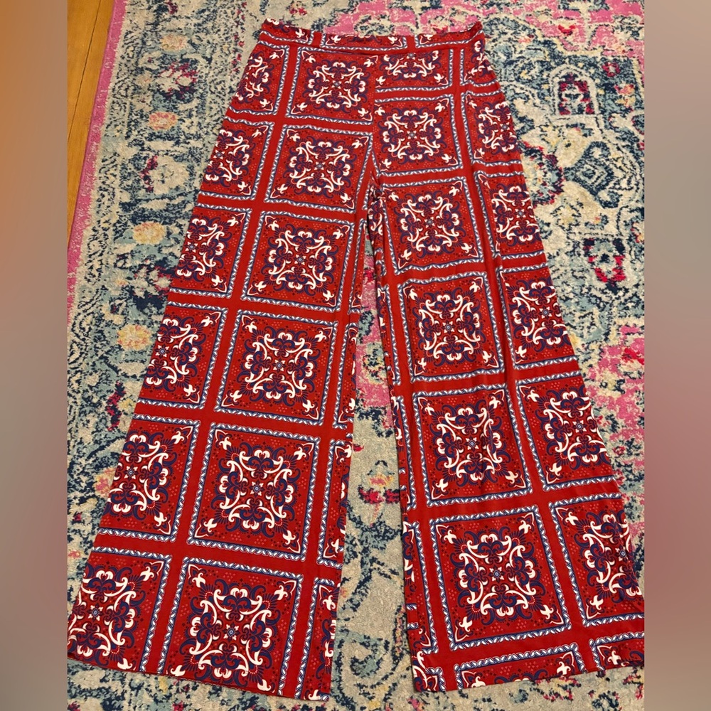 ASOS Red and Blue Paisley Pants